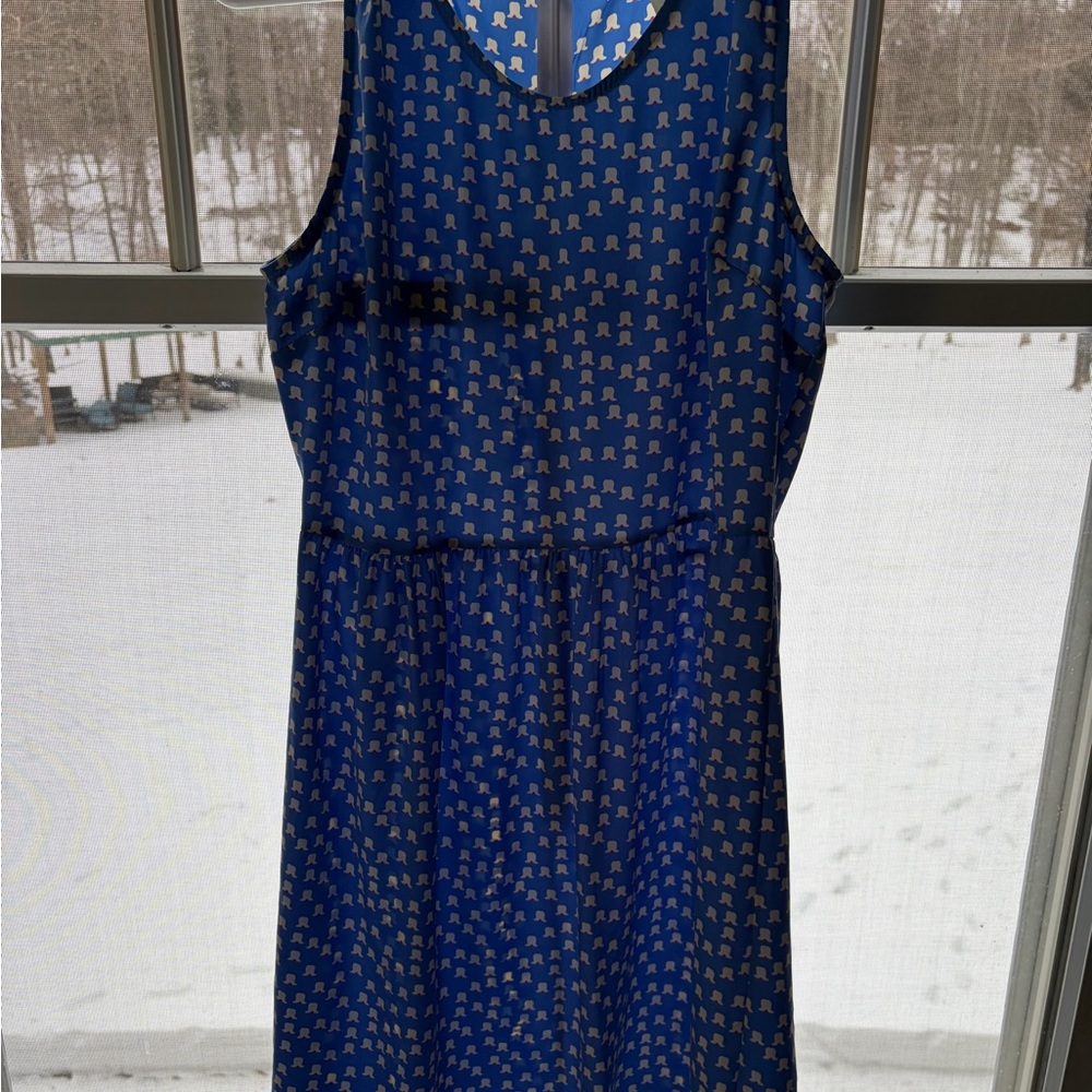 Needle & Thread Blue and Gold Midi Dress